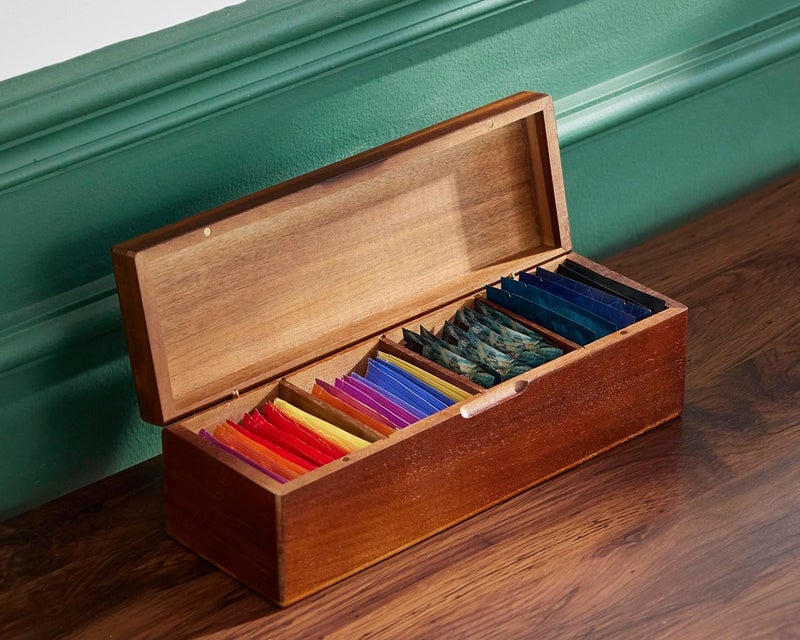 SEVENTY Wooden Tea Bag Organizers, Drink packet Storage Boxes, Caddy for Tea Bags Chest, Teabag Holder Containers, Teabox Station Display, Organizador De Tes Caja Para Te, 4 Compartments - Image 2